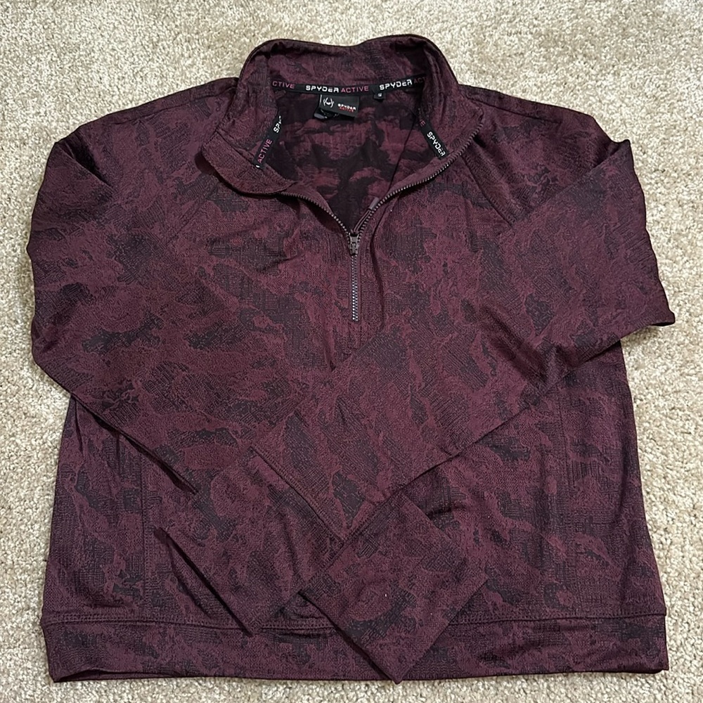 Size S Spyder Crop Length Half Zip - Purple and Black